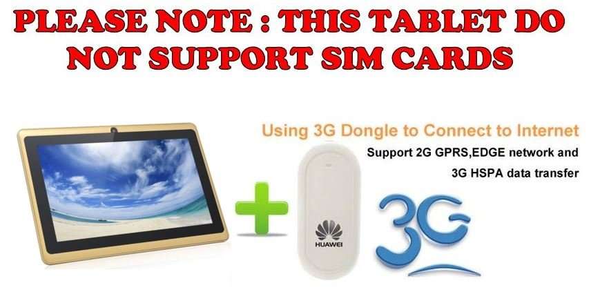 7" Quad Core, Android 4.4., 8GB, Dual Cameras, Wi-Fi, Bluetooth etc. - Gold