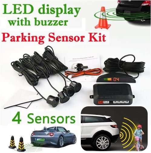 Parking Sensor Kit With Alarm, Control Box, LED Display Indicator & 4 LED Parking Sensors