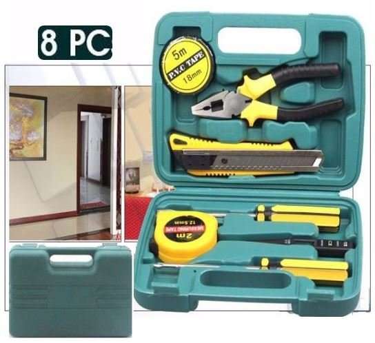 8 Piece Combination Tool Set - Quality Carbon Steel Tools All Compact in a Case