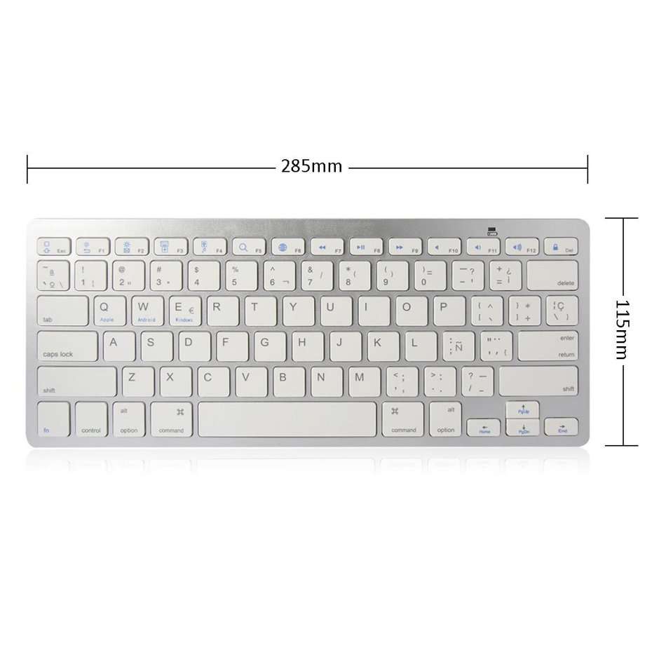Aluminium Ultra Slim Mini Wireless Bluetooth Keyboard For Windows, Android & IOS