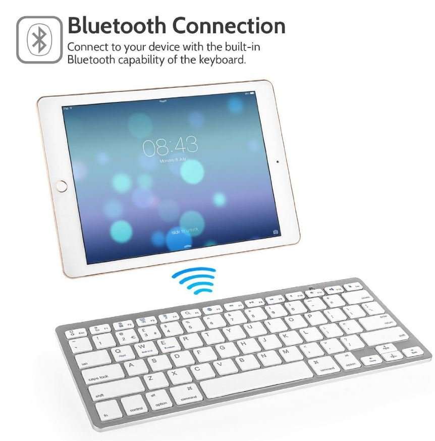 Aluminium Ultra Slim Mini Wireless Bluetooth Keyboard For Windows, Android & IOS