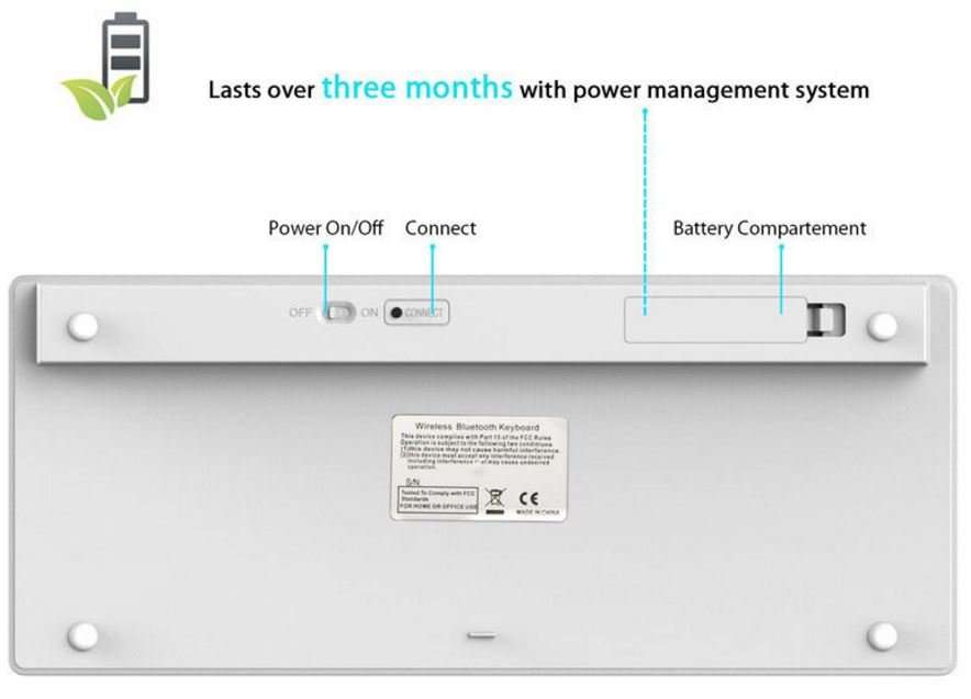 Aluminium Ultra Slim Mini Wireless Bluetooth Keyboard For Windows, Android & IOS