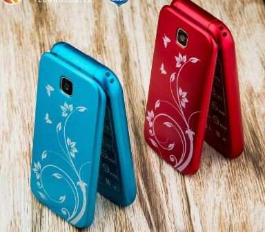 COOL!! Blue Flower Flip Phone, Dual Sim, Bluetooth, Camera, MP3, FM Radio For The Elderly & Children