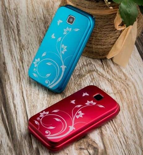 COOL!! Blue Flower Flip Phone, Dual Sim, Bluetooth, Camera, MP3, FM Radio For The Elderly & Children