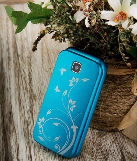 COOL!! Blue Flower Flip Phone, Dual Sim, Bluetooth, Camera, MP3, FM Radio For The Elderly & Children