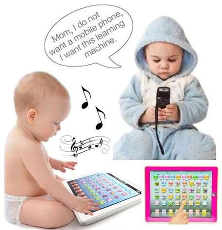 Children's Touch Learning Education Tablet With Music, Words, Numbers, Questions... Blue / Pink