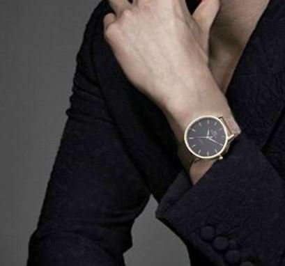 Elegant Business Rosegold & Black Men's SOXY Brand Leather Wrist Watch