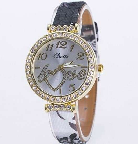 Elegant Ladies LOVE Rhinestone Quartz Wrist Watch In Complimentary Gift Box