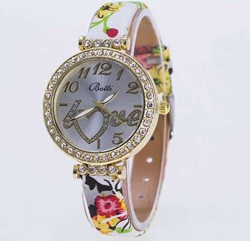 Elegant Ladies LOVE Rhinestone Quartz Wrist Watch In Complimentary Gift Box