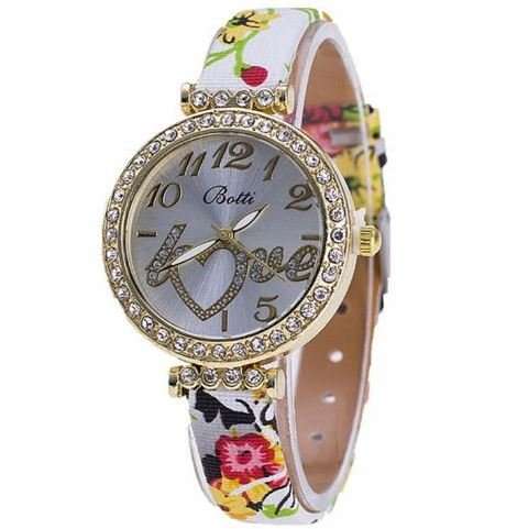 Elegant Ladies LOVE Rhinestone Quartz Wrist Watch In Complimentary Gift Box