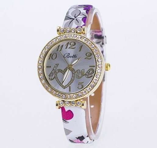Elegant Ladies LOVE Rhinestone Quartz Wrist Watch In Complimentary Gift Box