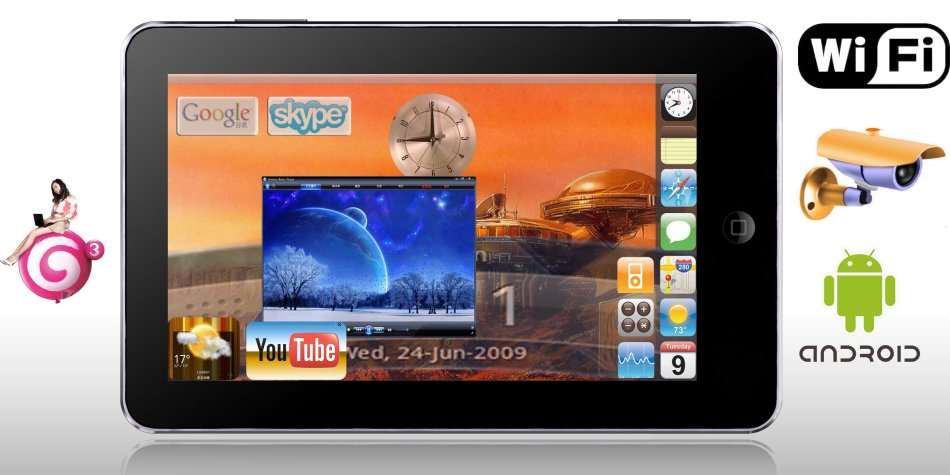 4GB Dual Core 7" Tablet, Dual Cameras, Support SD Card & USB 3G Dongle