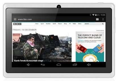 7" Super Fast Quad Core, Android 4.4., 8GB, Dual Cameras, Wi-Fi, Bluetooth etc.