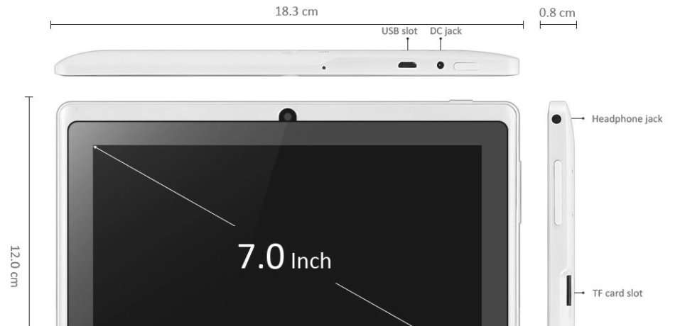 7" Super Fast Quad Core, Android 4.4., 8GB, Dual Cameras, Wi-Fi, Bluetooth etc.