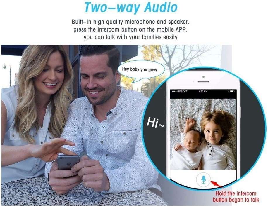 WI-FI Wireless Two-Way Intercom Camera With Motion Detection & Alarm, Support SD Card etc.