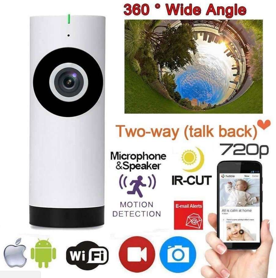 WI-FI Wireless Two-Way 360 Degree Intercom Camera With Motion Detection & Alarm, Support SD Card etc