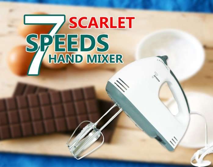 Powerful 180W Electric Mixer - 7 Speed Settings Including Turbo Speed, Perfect to whisk, Mix & Knead