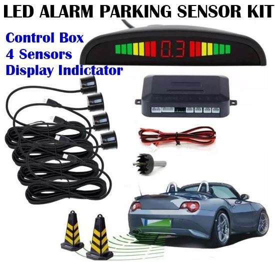 Parking Sensor Kit With Alarm, Control Box, LED Display Indicator & 4 LED Parking Sensors