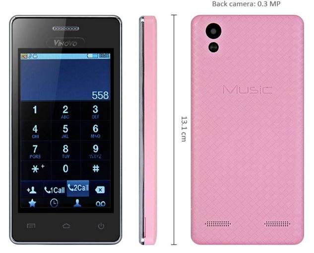 4" Music Phone With Wi-Fi, Dual Sim, Camera, Touch Screen & Cover in Pink for Children and Elderly