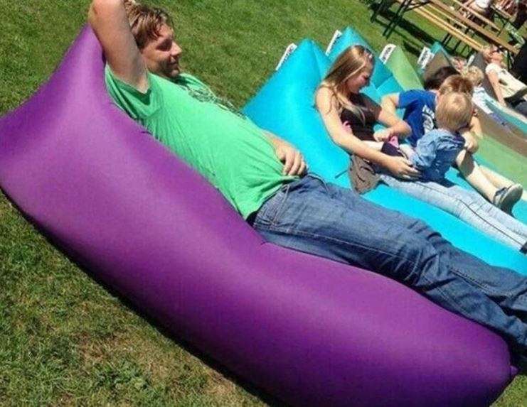 Waterproof Lazy Lounger Air Sofa - Compact, Light weight in Bag - Use Almost Anywhere