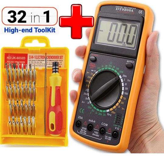 COMBO DEAL - LCD Display Digital Multimeter AC DC Voltage PLUS 32 in 1 Electron Screwdriver Kit