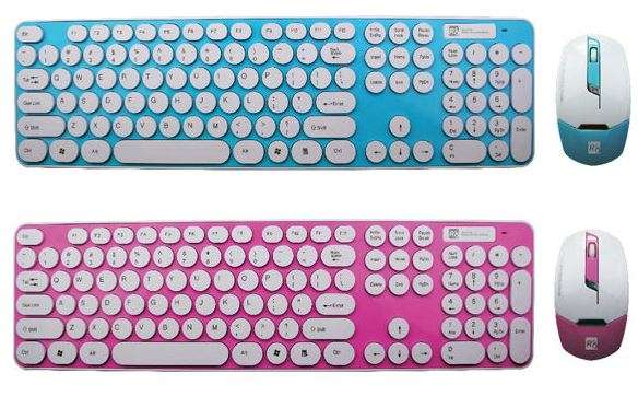 Super Slim 2.4 Ghz Wireless Keyboard, Mouse, Silicone Protective Skin & USB Receiver Combo