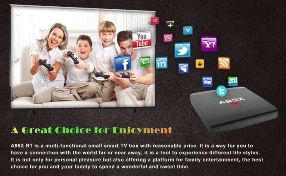 Alfawise A95X R1 Quad Core, Ultra HD 4K, Android 6 TV Box With Remote