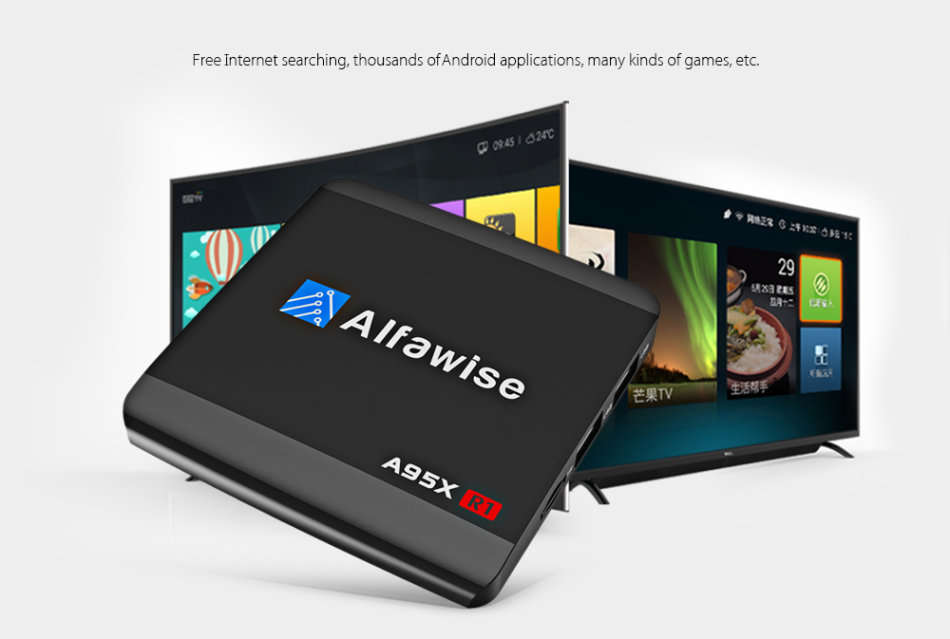 Alfawise A95X R1 Quad Core, Ultra HD 4K, Android 6 TV Box With Remote