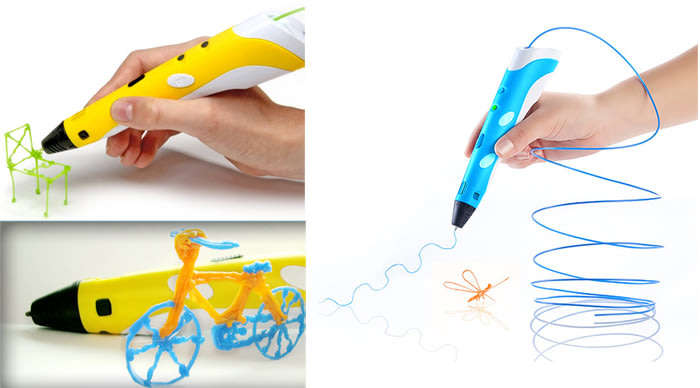 3D Adjustable Modeling & Printing Pen with LCD Screen PLUS 3 Different Colours of Printing Filament