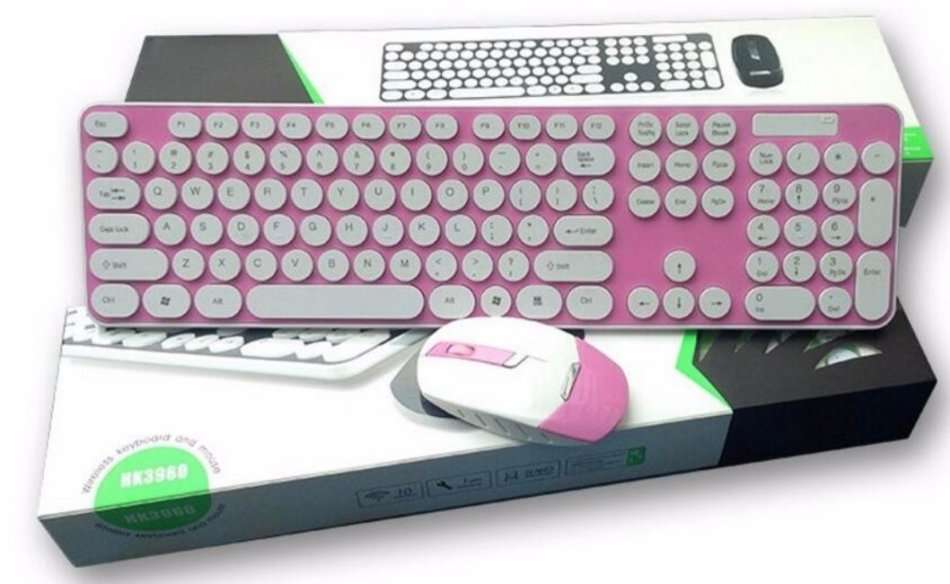 Super Slim 2.4 Ghz Wireless Keyboard, Mouse, Silicone Protective Skin & USB Receiver Combo