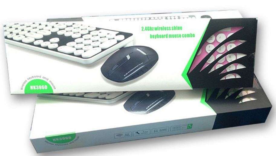Super Slim 2.4 Ghz Wireless Keyboard, Mouse, Silicone Protective Skin & USB Receiver Combo