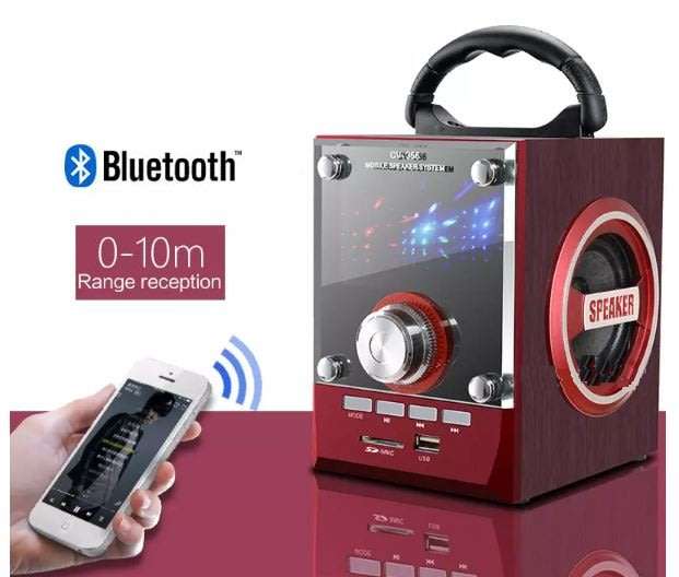 Bluetooth Multimedia Sub-woofer Speaker With USB / SD / AUX / FM Radio - LED Shining Glass Display
