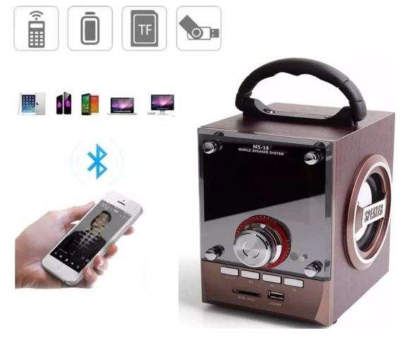 Bluetooth Multimedia Sub-woofer Speaker With USB / SD / AUX / FM Radio - LED Shining Glass Display