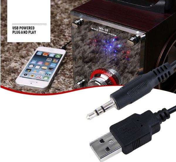 Bluetooth Multimedia Sub-woofer Speaker With USB / SD / AUX / FM Radio - LED Shining Glass Display