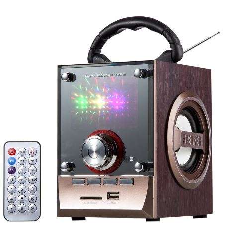 Bluetooth Multimedia Sub-woofer Speaker With USB / SD / AUX / FM Radio - LED Shining Glass Display