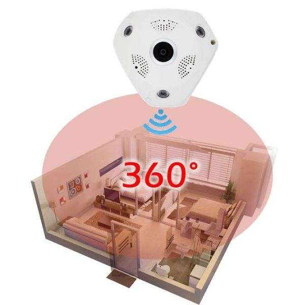 960P HD 3D Panoramic VR Camera, 360 Degree Multi Angle View, Two Way Talk, Motion Detection etc.