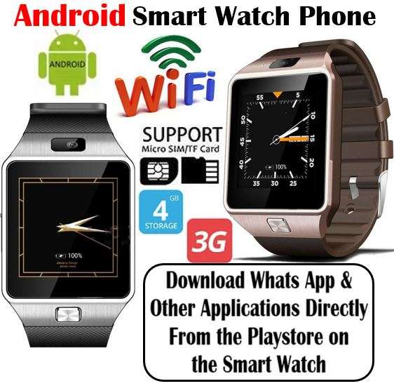 Original ANDROID Smart Watch Phone - 4 GB, WI-FI , SUPPORT 3G NETWORK WCDMA, Dual Core, Pedometer...