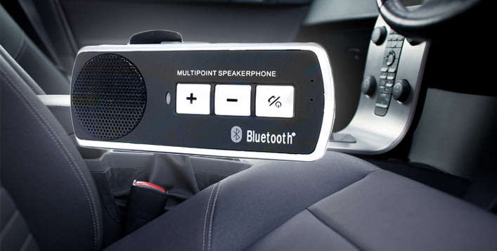 Bluetooth Multi-point Hands-Free Visor Car Kit, Integrated with Echo Cancellation & Noise Suppressor