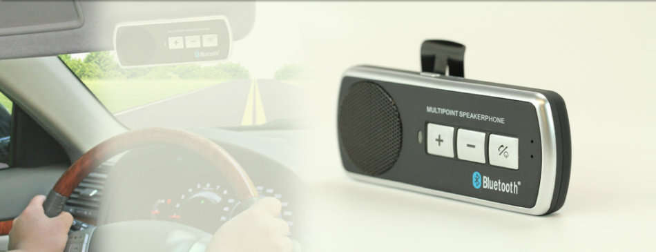 Bluetooth Multi-point Hands-Free Visor Car Kit, Integrated with Echo Cancellation & Noise Suppressor
