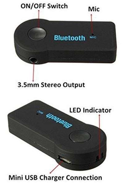 Bluetooth Hands Free Receiver -Stream Music to Any Device With an Auxiliary Input or Hand Free Calls
