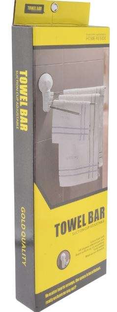 Practical Metal Towel Rack Hanger With 4 Rotatable Bars - Easy to Install, No Nails or Drilling