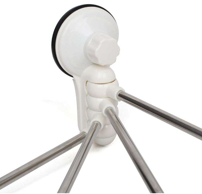 Practical Metal Towel Rack Hanger With 4 Rotatable Bars - Easy to Install, No Nails or Drilling