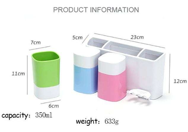 Simple & Stylish Toothbrush Combination Holder - No Drilling & No Nails