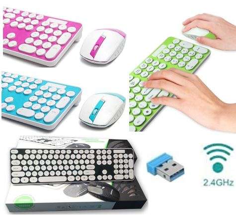 Super Slim 2.4 Ghz Wireless Keyboard, Mouse, Silicone Protective Skin & USB Receiver Combo