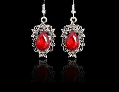 Exquisite Vintage Red & Silver Jewelry Set in a Complimentary Gift Box