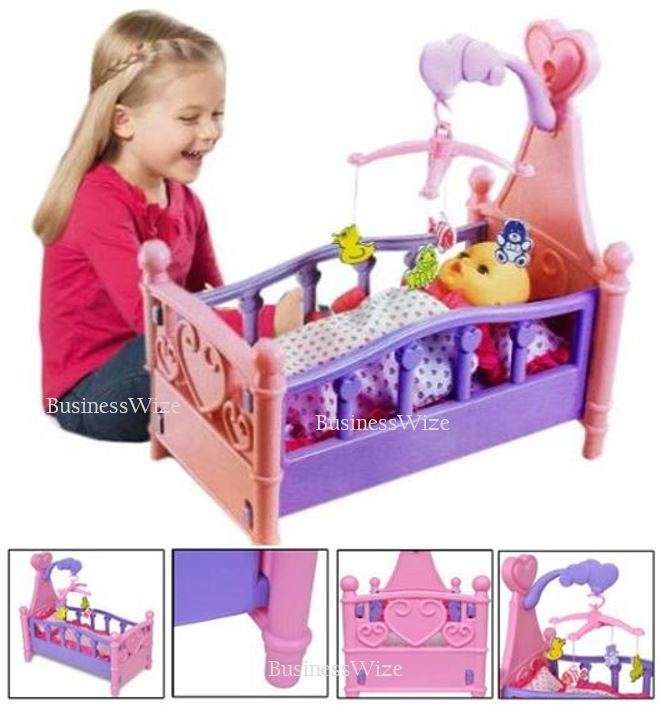 Cute Crying Baby Doll in Rocking Cradle With Lots of Accessories and Hours of Fun