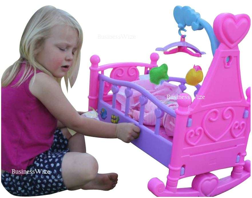 Cute Crying Baby Doll in Rocking Cradle With Lots of Accessories and Hours of Fun