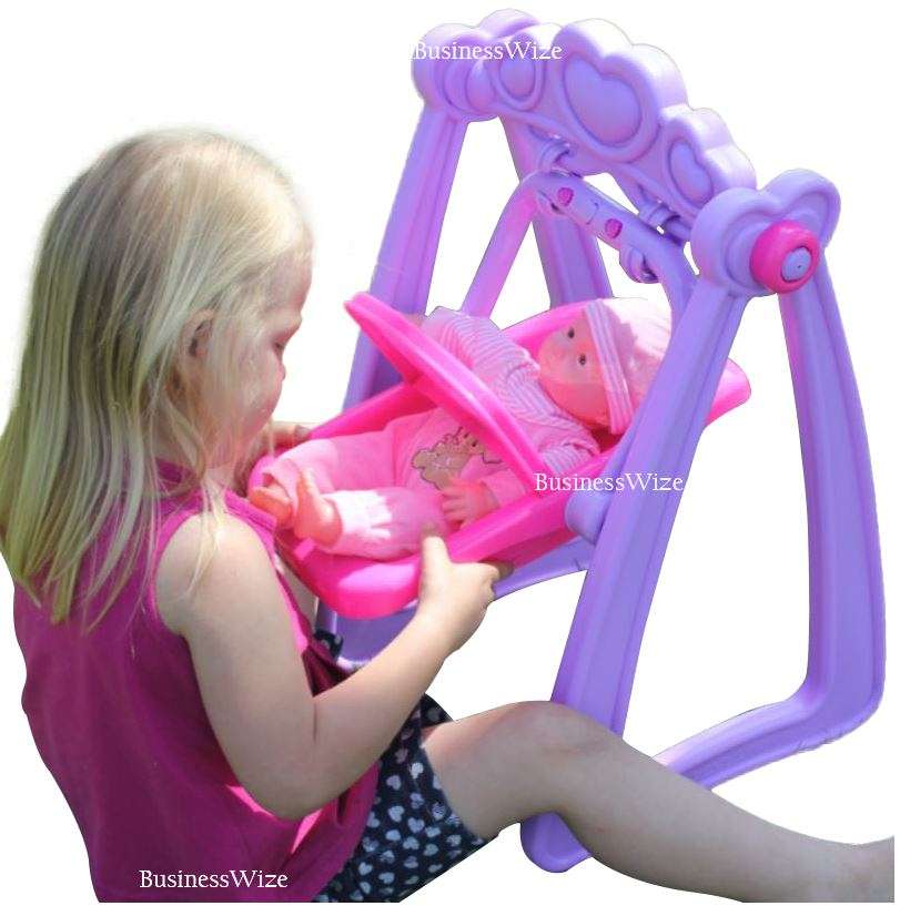 Cute Crying Baby Doll in Swing & Detachable Car Seat With Music & Lights