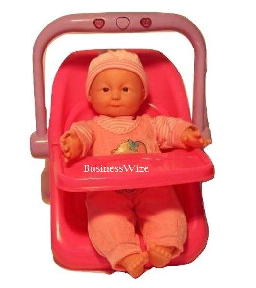 Cute Crying Baby Doll in Swing & Detachable Car Seat With Music & Lights