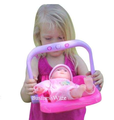 Cute Crying Baby Doll in Swing & Detachable Car Seat With Music & Lights